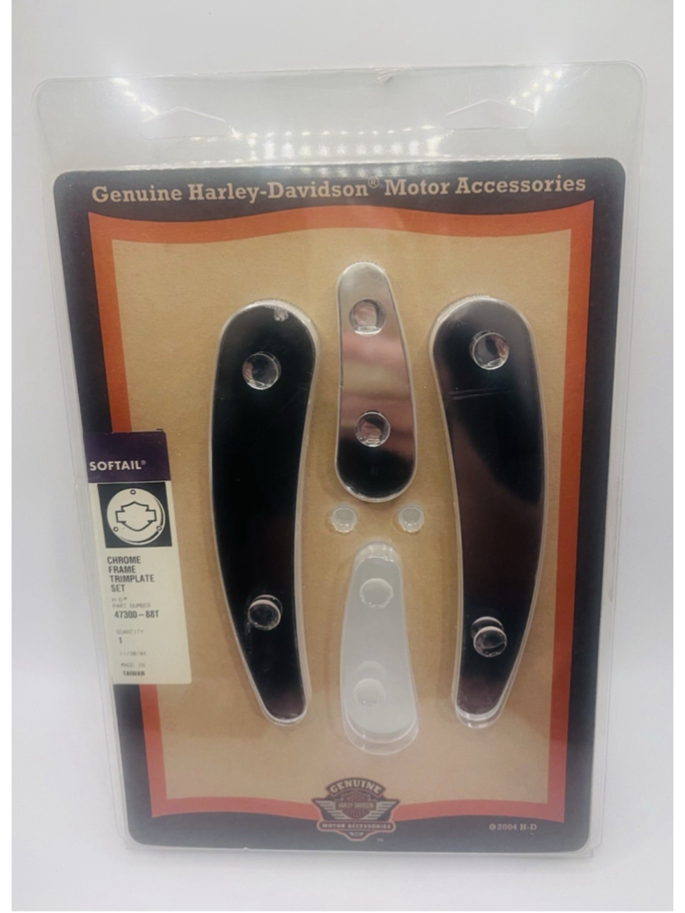 Harley Davidson Softail Chrome Trimplate Insert Set 47300-88T Incomplete 3pc NOS